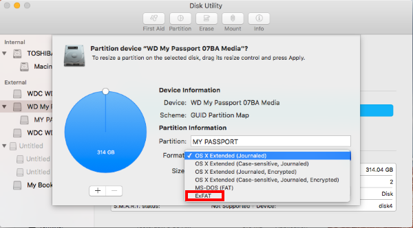 how should i format my wd passport for mac